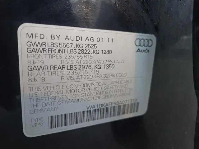 2011 AUDI Q5 PREMIUM PLUS  