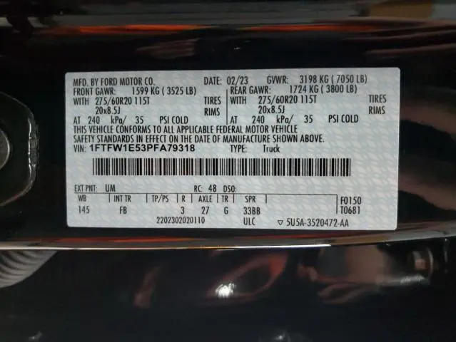 2023 FORD F150 SUPERCREW  