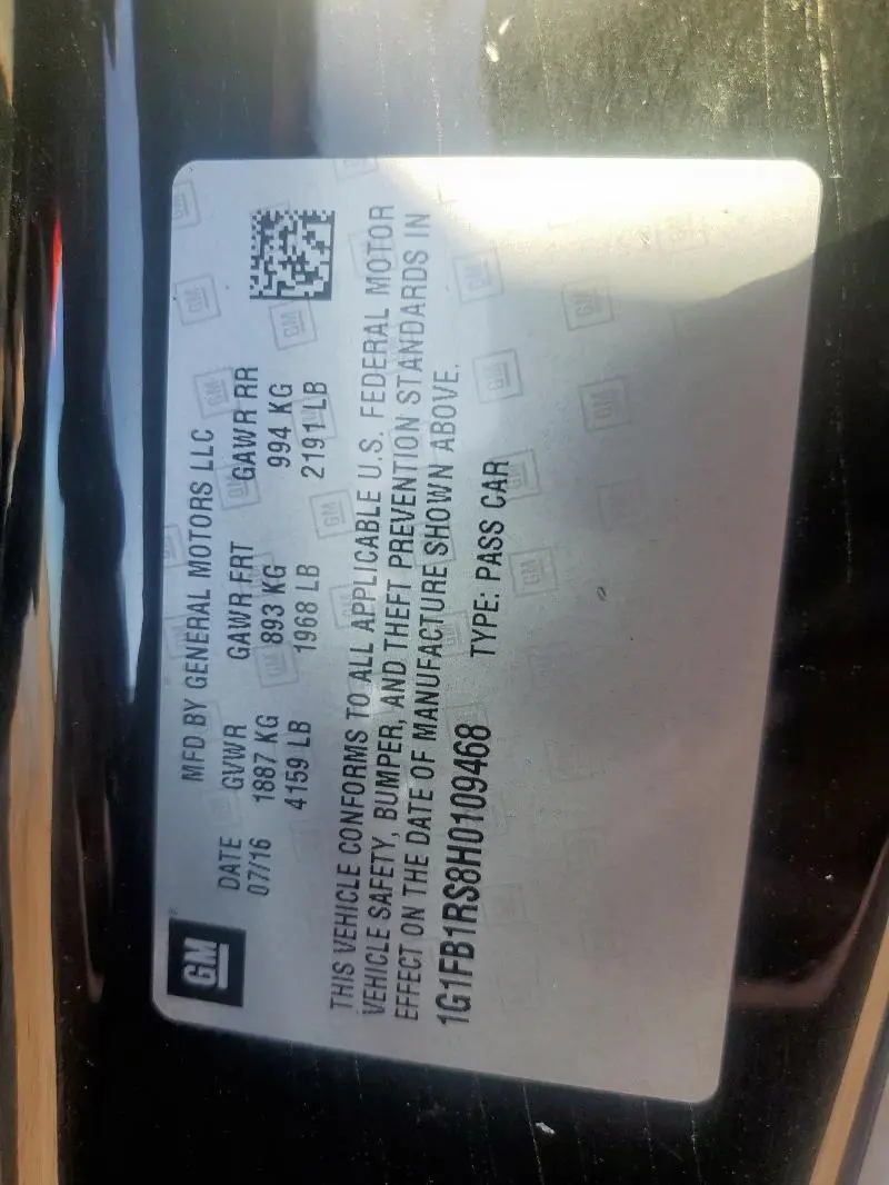 2017 CHEVROLET CAMARO LT  