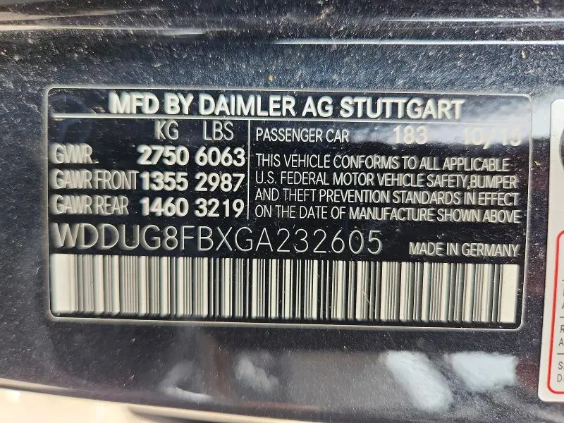 2016 MERCEDES-BENZ S 550 4MATIC  