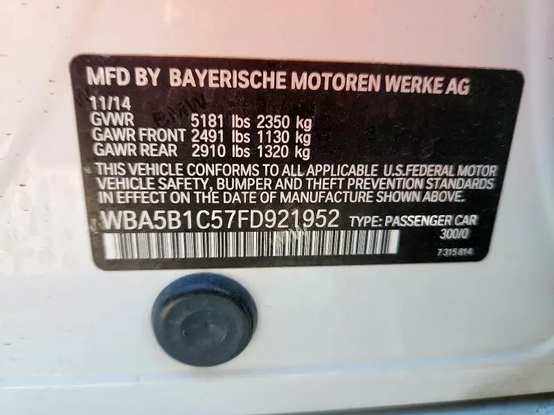 2015 BMW 535 I  