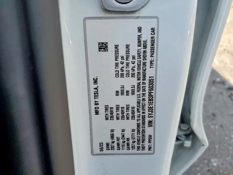 2023 TESLA MODEL 3   