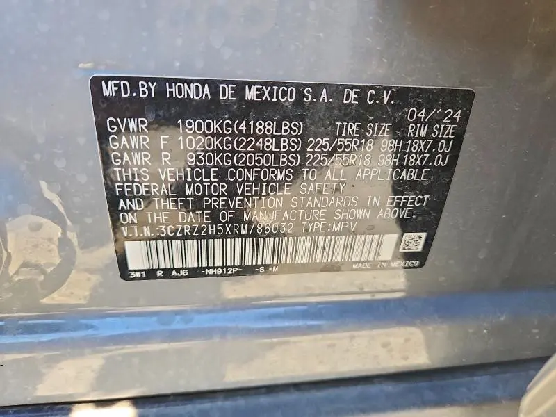 2024 HONDA HR-V SPORT  