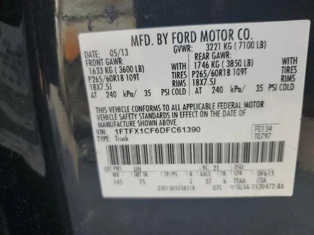 2013 FORD F150 SUPER CAB  