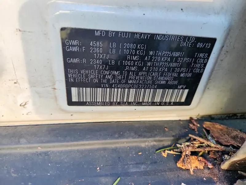 2014 SUBARU OUTBACK 2.5I LIMITED  