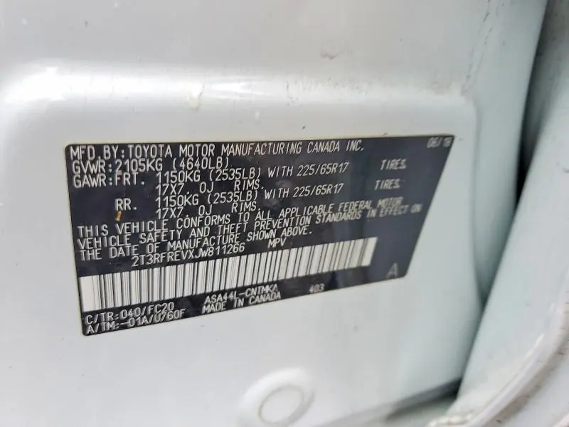 2018 TOYOTA RAV4 XLE  