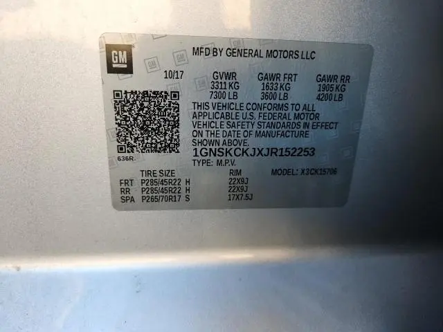 2018 CHEVROLET TAHOE K1500 PREMIER  