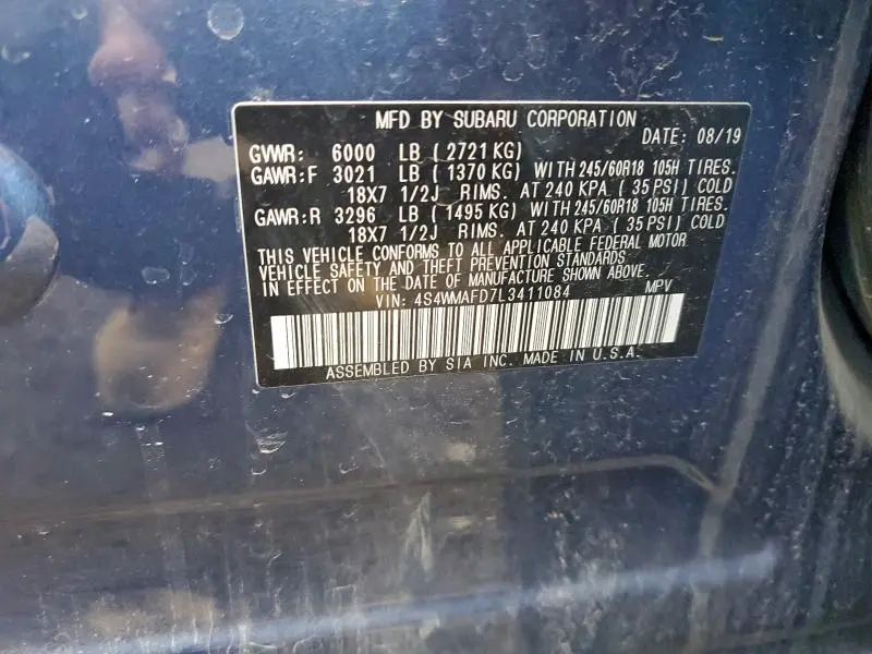 2020 SUBARU ASCENT PREMIUM  