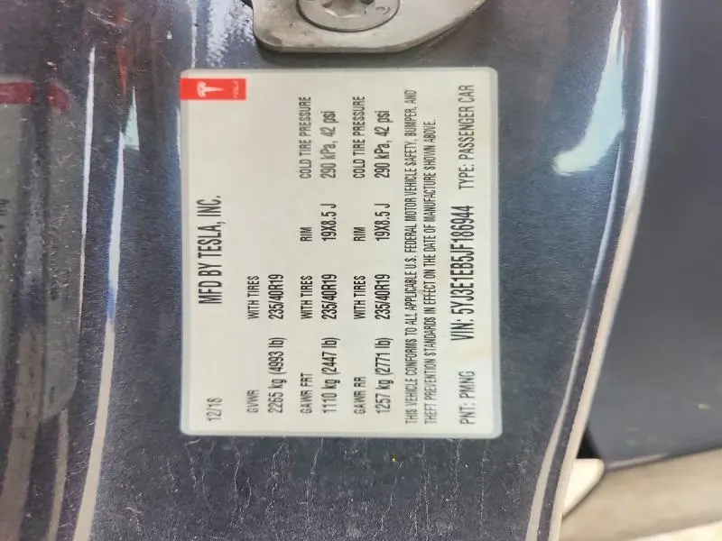 2018 TESLA MODEL 3   