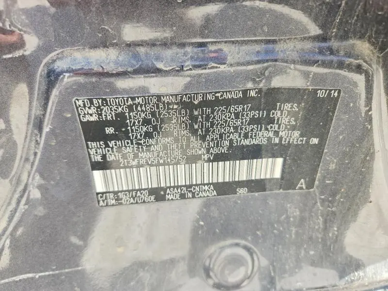 2015 TOYOTA RAV4 XLE  