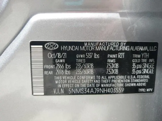 2022 HYUNDAI SANTA FE SEL  