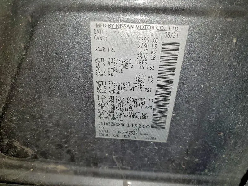 2021 NISSAN MURANO SV  