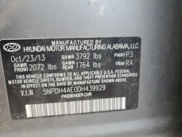 2013 HYUNDAI ELANTRA GLS  