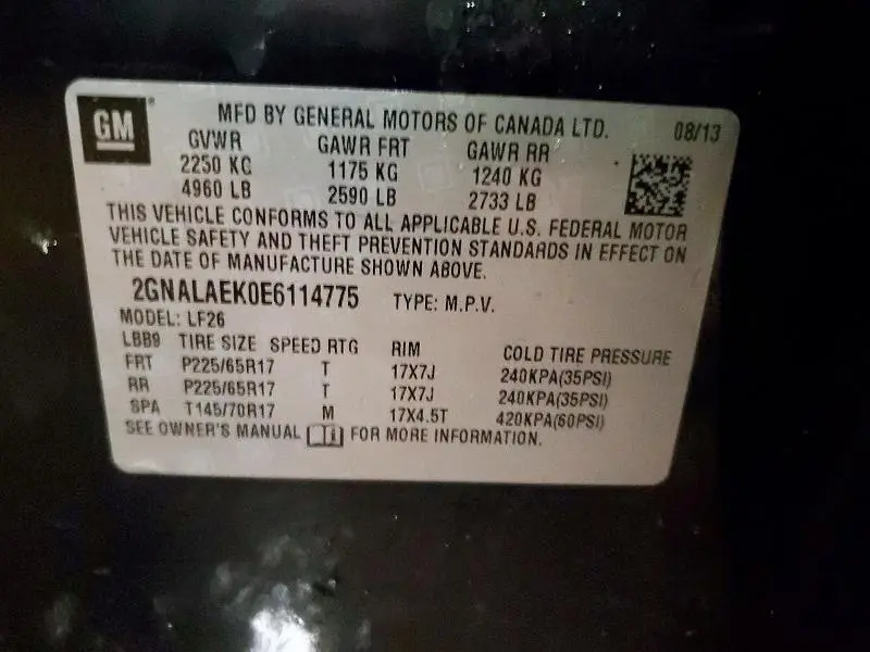 2014 CHEVROLET EQUINOX LS  