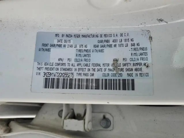 2016 MAZDA 3 TOURING  