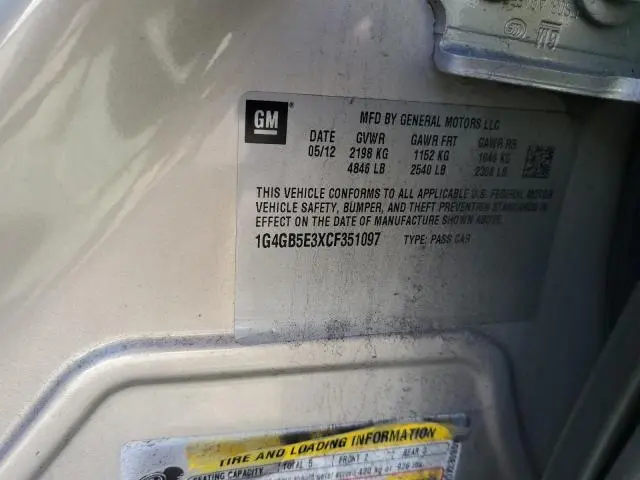 2012 BUICK LACROSSE CONVENIENCE  