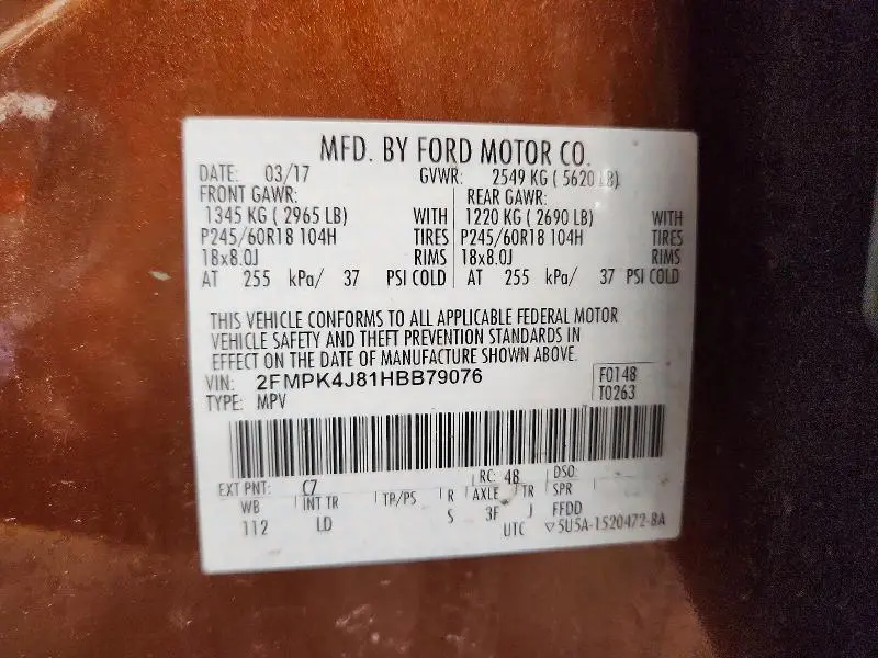 2017 FORD EDGE SEL  
