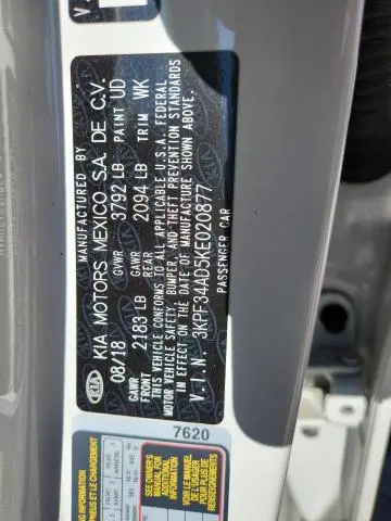 2019 KIA FORTE GT LINE  