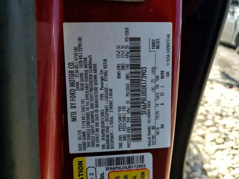 2018 FORD FUSION SE HYBRID  