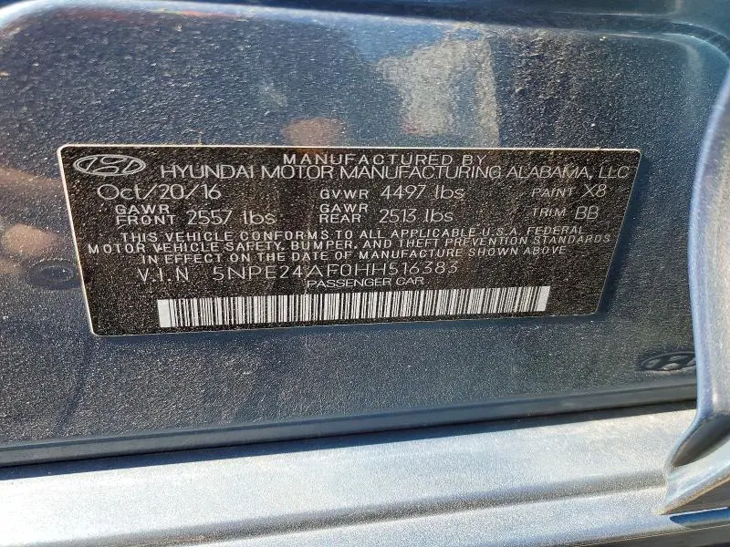 2017 HYUNDAI SONATA SE  