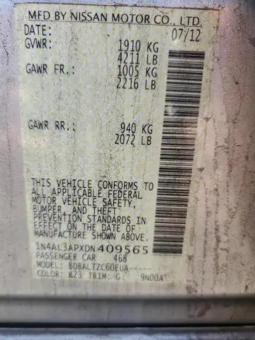 2013 NISSAN ALTIMA 2.5  