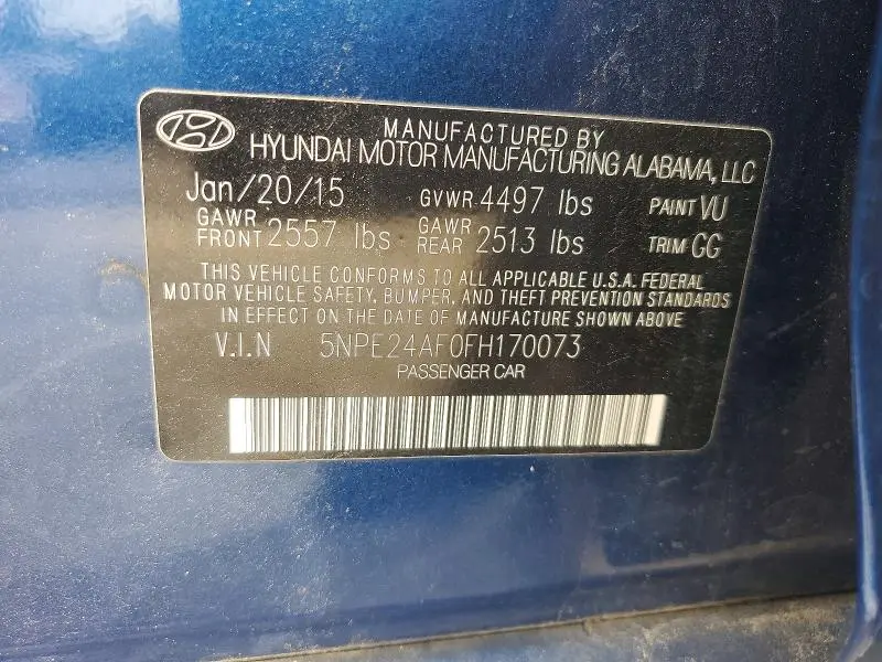 2015 HYUNDAI SONATA SE  