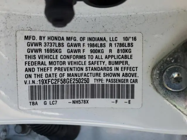 2016 HONDA CIVIC LX  