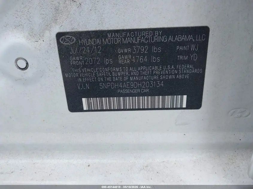2013 HYUNDAI ELANTRA GLS