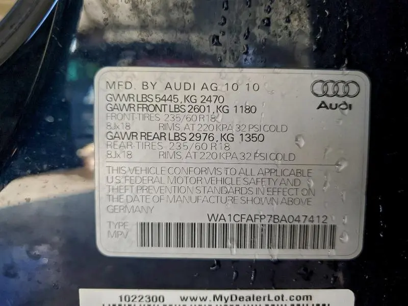 2011 AUDI Q5 PREMIUM  