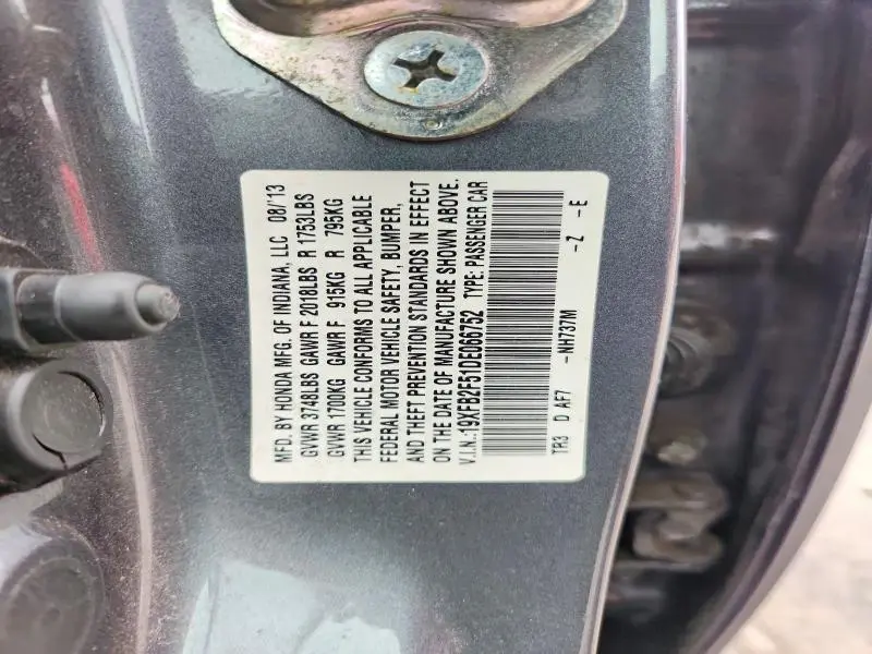2013 HONDA CIVIC LX  
