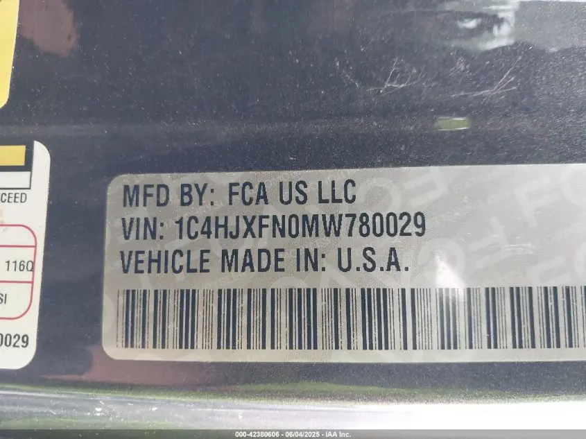 2021 JEEP WRANGLER UNLIMITED RUBICON 4X4