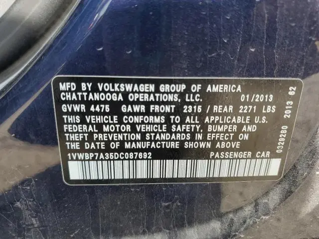 2013 VOLKSWAGEN PASSAT SE  