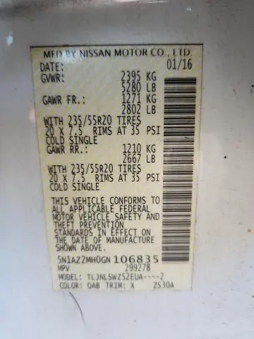 2016 NISSAN MURANO S  