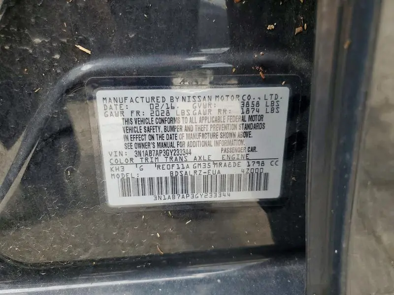 2016 NISSAN SENTRA SR  