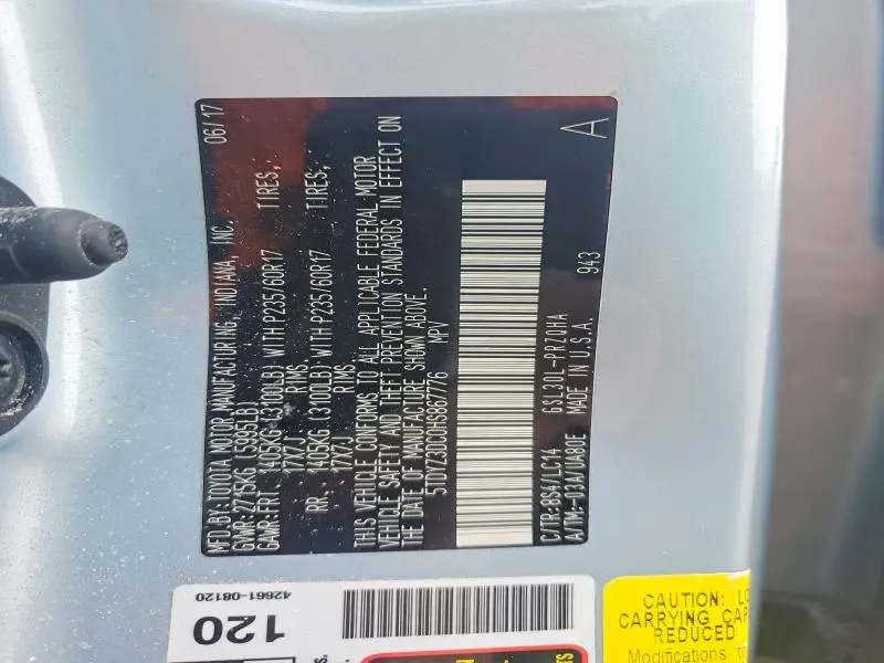 2017 TOYOTA SIENNA XLE PREMIUM 8-PASSENGER  