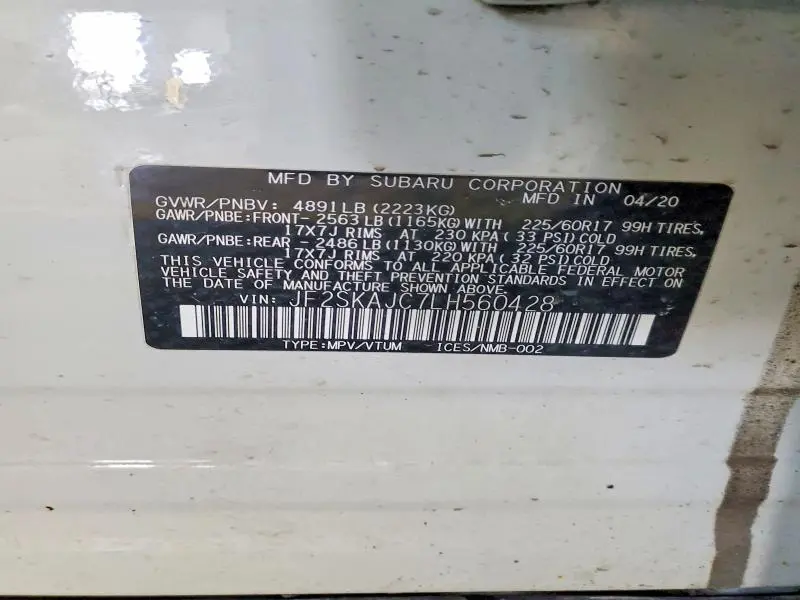 2020 SUBARU FORESTER PREMIUM  