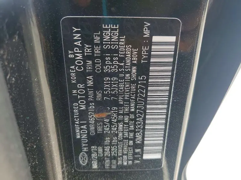 2018 HYUNDAI TUCSON VALUE  