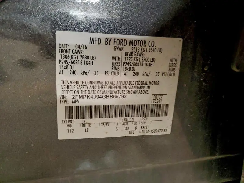 2016 FORD EDGE SEL  