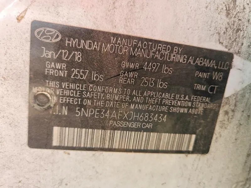 2018 HYUNDAI SONATA SPORT  