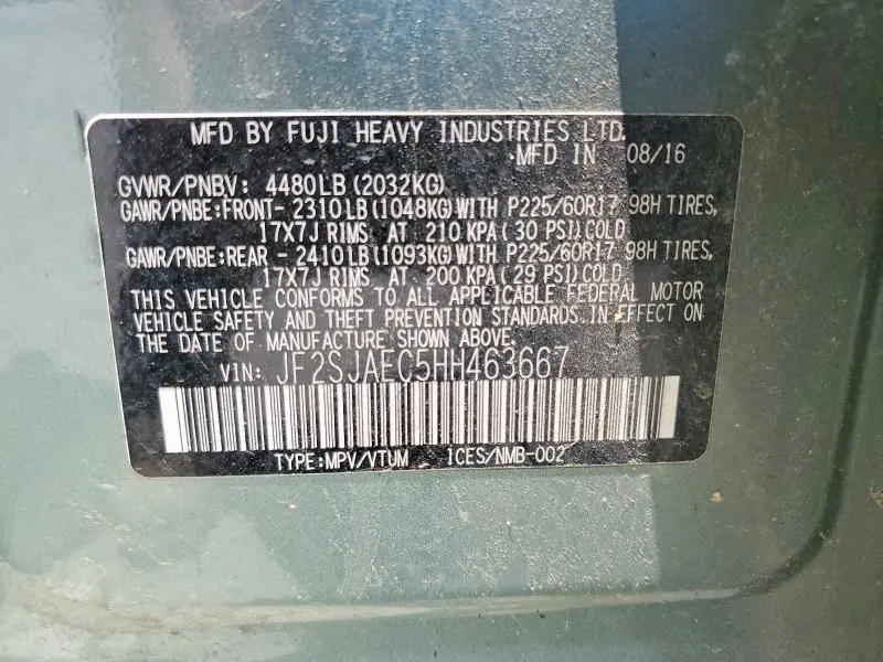 2017 SUBARU FORESTER 2.5I PREMIUM  