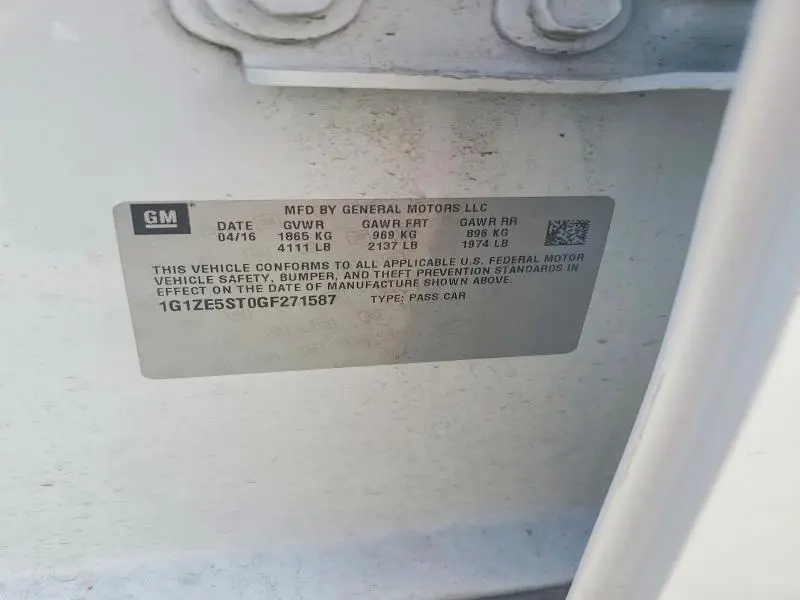 2016 CHEVROLET MALIBU LT  