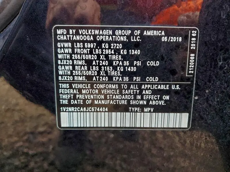 2018 VOLKSWAGEN ATLAS SEL PREMIUM  