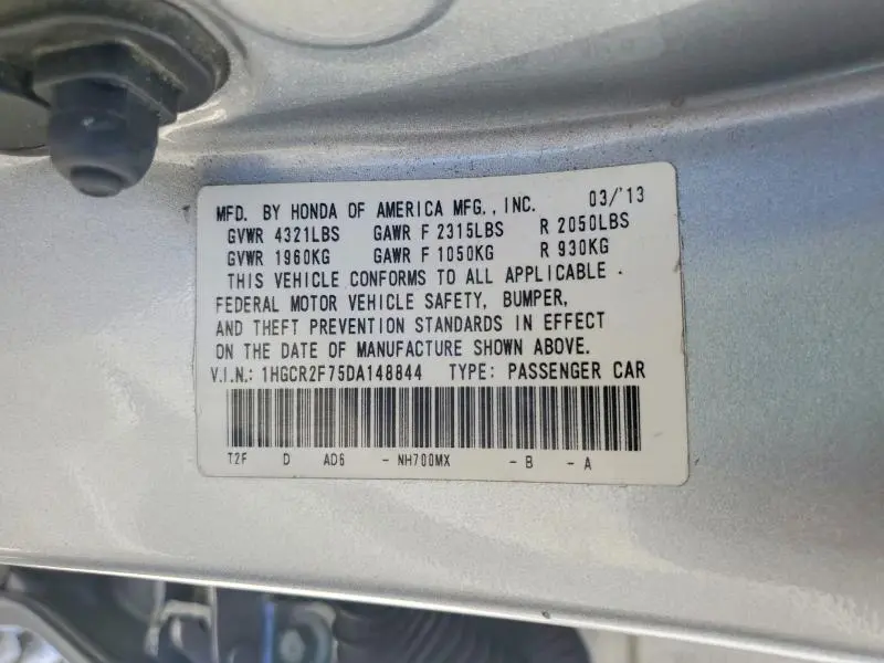 2013 HONDA ACCORD EX  