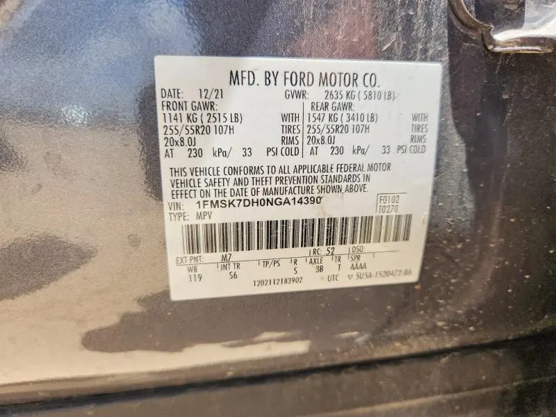 2022 FORD EXPLORER XLT  