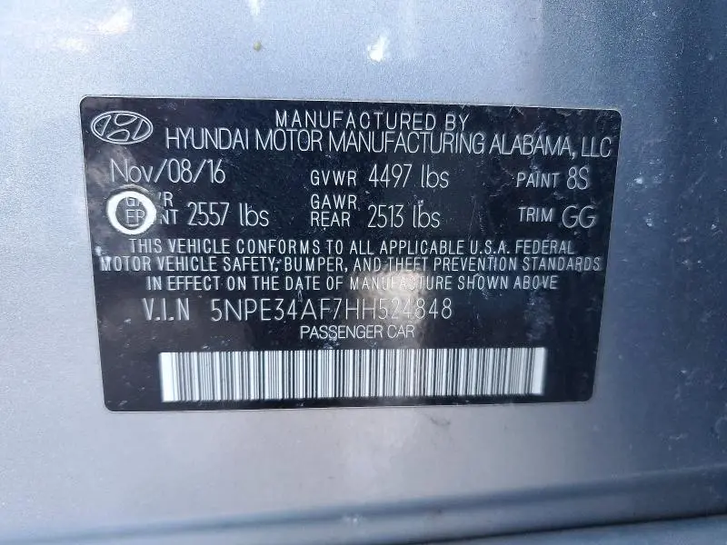 2017 HYUNDAI SONATA SPORT  