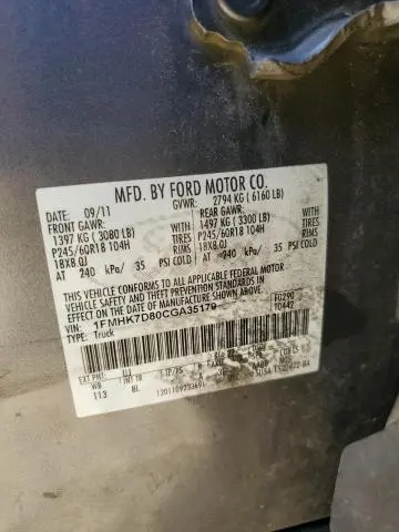 2012 FORD EXPLORER XLT  