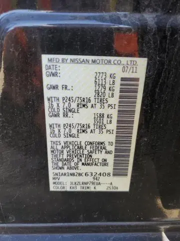 2011 NISSAN PATHFINDER S  