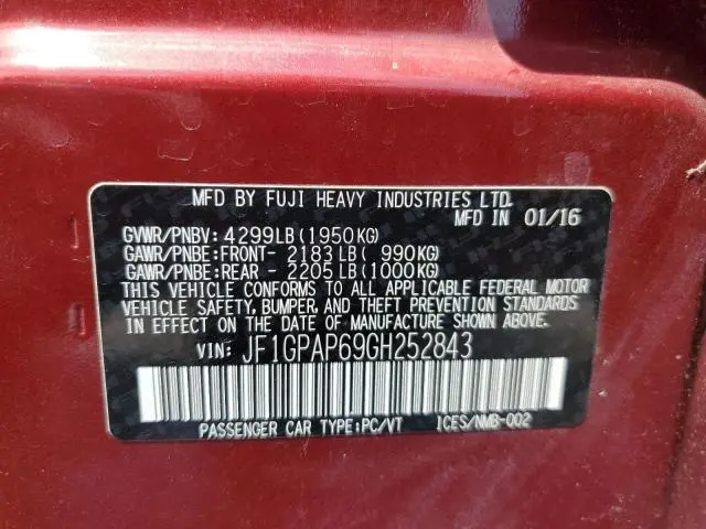 2016 SUBARU IMPREZA SPORT PREMIUM  