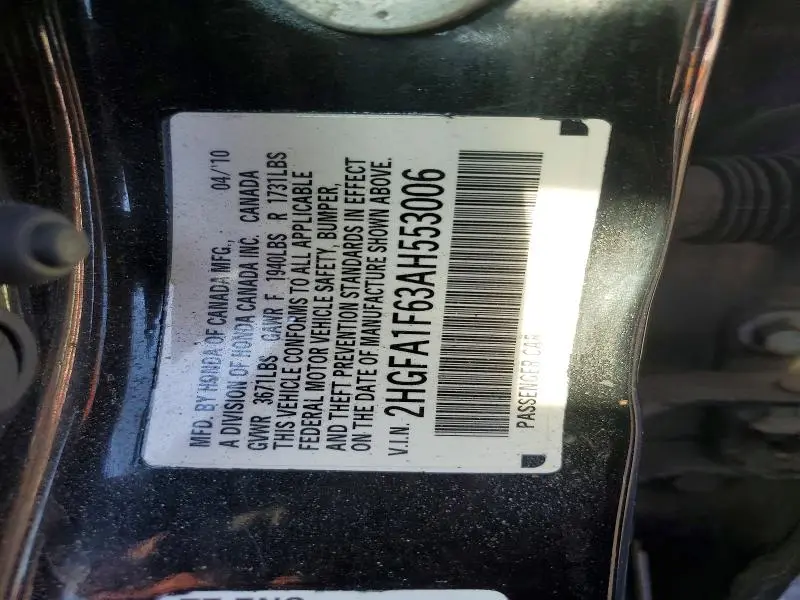 2010 HONDA CIVIC LX-S  