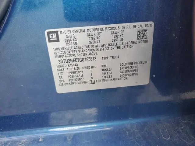 2016 GMC SIERRA K1500 SLT  
